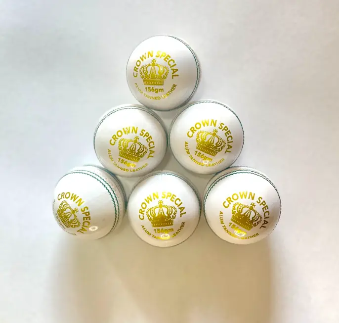 Red Leafs Crown Special Cricket Leather Ball (red)