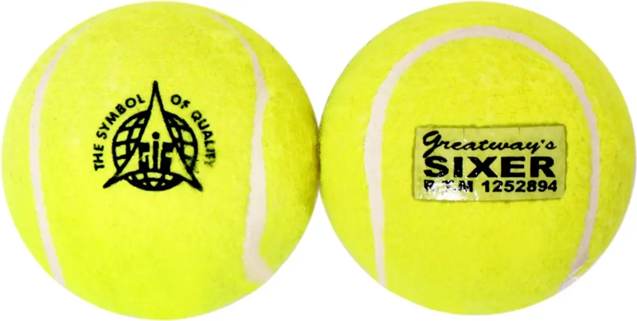 Sixer Heavy Yellow Cricket Tennis Balls (Pack of 6)