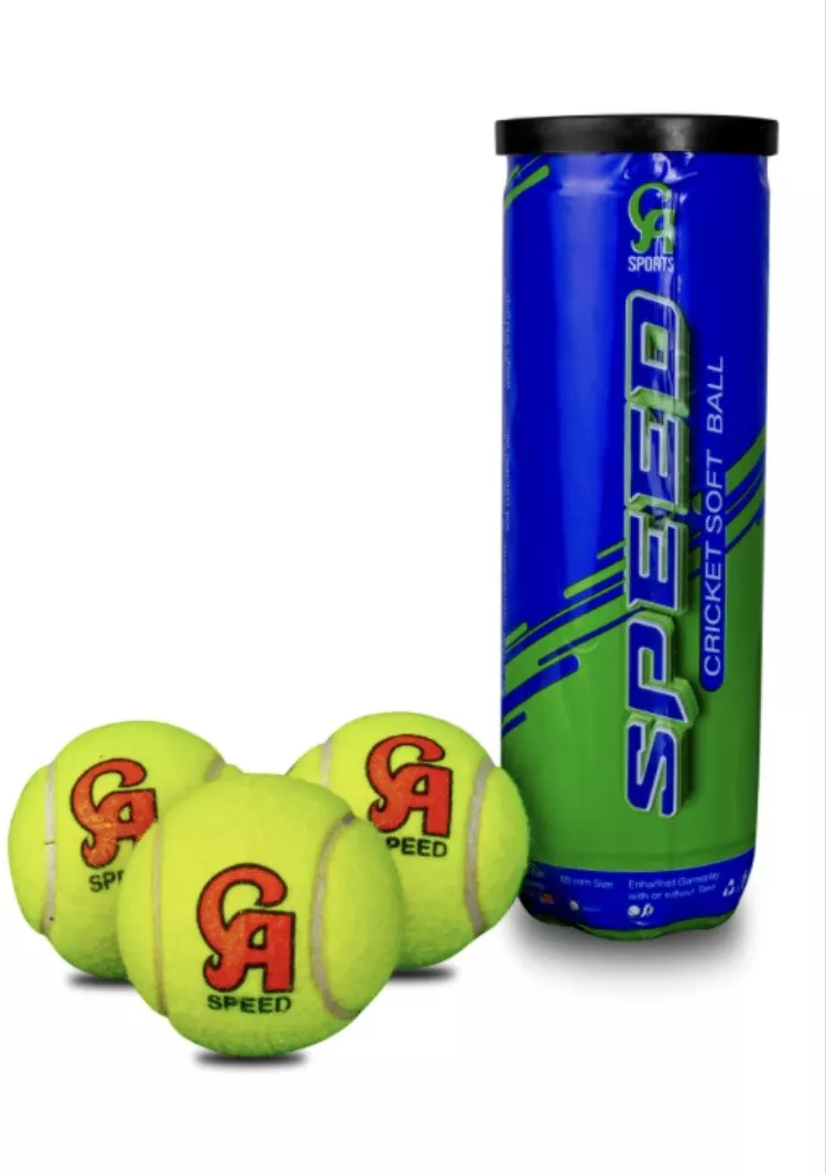 CA Speed Soft Cricket Ball â€“ Tennis Tape Ball (Yellow) | 3 Pcs Pack